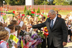 Alexander Lukashenko attends a back-to-school ceremony at the secondary school in Ostroshitsky Gorodok