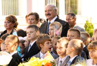 Alexander Lukashenko attends the back-to-school event at the secondary school in Ostroshitsky Gorodok