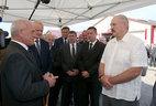 Alexander Lukashenko during the tour of the enterprise