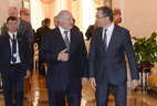 Belarusian President Alexander Lukashenko meets with Speaker of the Moldovan Parliament Igor Corman