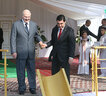 Alexander Lukashenko and Gurbanguly Berdimuhamedov lay a time capsule with a message to descendents at the foundation of the complex of buildings of Turkmenistan’s Embassy in Minsk