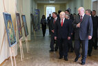 Александр Лукашенко во время посещения Белорусского государственного педагогического университета им.М.Танка