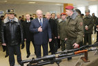 Belarus President Alexander Lukashenko visits military unit No. 3214 of the interior troops of the Interior Ministry