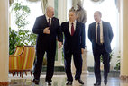 Alexander Lukashenko meets with President of Russia Vladimir Putin and President of Kazakhstan Nursultan Nazarbayev