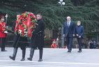 President of Belarus Alexander Lukashenko lays a wreath at the Tomb of the Unknown Soldier in Tbilisi