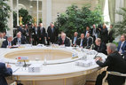 Belarus President Alexander Lukashenko takes part in the session of the Supreme Eurasian Economic Council