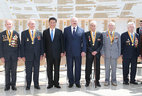 President of the People’s Republic of China Xi Jinping and President of the Republic of Belarus Alexander Lukashenko attend the ceremony to present the Medal of Peace to the veterans who took part in the fight against Japanese aggressors at the end of World War Two