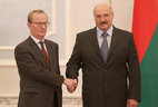 Alexander Lukashenko receives credentials from Ambassador Extraordinary and Plenipotentiary of Belgium to Belarus (on concurrent) Alex van Meeuwen