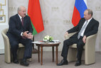 Belarus President Alexander Lukashenko meets with Russian President Vladimir Putin
