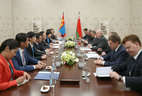 At the meeting with Mongolia President Tsakhiagiin Elbegdorj