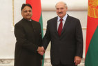 Alexander Lukashenko receives credentials from Ambassador Extraordinary and Plenipotentiary of Pakistan to Belarus Masud Raja