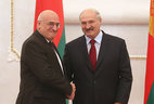 Alexander Lukashenko receives credentials from Ambassador Extraordinary and Plenipotentiary of Latvia to Belarus Martins Virsis
