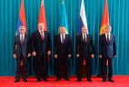 The session of the Supreme Eurasian Economic Council takes place in Burabay, Kazakhstan. In the photo: participants of the session