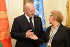 Belarusian President Alexander Lukashenko and Ms Cihan Sultanoglu, the UNDP Assistant Administrator and Director of the Regional Bureau for Europe and the CIS