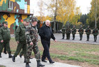 Alexander Lukashenko during the visit to the 120th independent mechanized brigade
