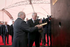 At the ceremony of laying a time capsule at the foundation of the experimental multi-purpose complex Minsk Mir