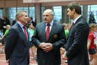 President of the National Olympic Committee of Ukraine Sergey Bubka, Alexander Lukashenko, Chairman of the Belarusian Athletics Federation Vadim Devyatovsky