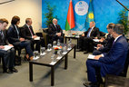 During the meeting with Kazakhstan President Nursultan Nazarbayev