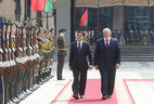 Церемония официальной встречи Президента Туркменистана Гурбангулы Бердымухамедова во Дворце Независимости