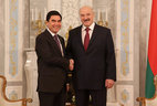Belarus President Alexander Lukashenko and Turkmenistan President Gurbanguly Berdimuhamedov
