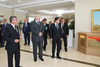 Alexander Lukashenko and Gurbanguly Berdimuhamedov take part in the opening ceremony of the Turkmenistan Embassy in Minsk