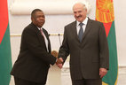Alexander Lukashenko receives credentials of Zimbabwe Ambassador Mike Nicholas Sango