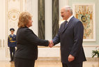 The Order of Honor is presented to Information Minister Lilia Ananich
