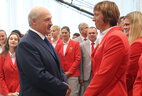 Alexander Lukashenko and two-time Olympic champion Ekaterina Karsten