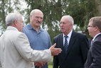 Belarus President Alexander Lukashenko visits the agricultural cooperative Mayak Braslavsky