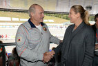 Alexander Lukashenko and Belarusian tennis player Victoria Azarenka