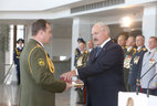Graduate of the General Staff department of the Military Academy of the Republic of Belarus lieutenant colonel Andrei Paseko received the official letter of thanks of the President