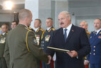 Graduate of the command and staff department of the Military Academy of the Republic of Belarus lieutenant colonel Dmitry Smolkin was officially thanked by the President