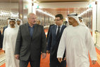 Belarus President Alexander Lukashenko and Crown Prince of Abu Dhabi Sheikh Mohammed bin Zayed bin Sultan Al Nahyan at the airport