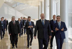 Belarus President Alexander Lukashenko visits the Heydar Aliyev Center in Baku