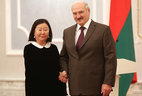 Belarus President Alexander Lukashenko receives credentials of Ambassador Extraordinary and Plenipotentiary of Mongolia to Belarus Banzragch Delgermaa