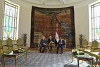 Official one-on-one negotiations of Belarus President Alexander Lukashenko and Egypt President Abdel Fattah el-Sisi
