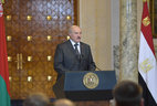 Alexander Lukashenko during the meeting with mass media representatives after the talks with Egypt President Abdel Fattah el-Sisi