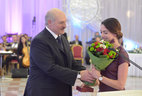 Alexander Lukashenko presents the Medal of Francysk Skaryna to ballet dancer of the National Academic Bolshoi Opera and Ballet Theater Nadezhda Filippova