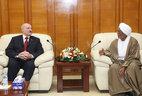Belarus President Alexander Lukashenko and Speaker of the National Assembly of Sudan Ibrahim Ahmed Omer
