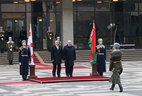 Official welcome ceremony for Georgia President Giorgi Margvelashvili at the Palace of Independence