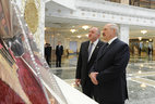 Belarus President Alexander Lukashenko and Georgia President Giorgi Margvelashvili