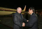 Belarus President Alexander Lukashenko and Deputy Chairman of the Cabinet of Ministers and Minister for Foreign Affairs of Turkmenistan Rashid Meredov
