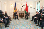 Belarus President Alexander Lukashenko and Moldova President Igor Dodon