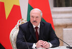 Alexander Lukashenko during the meeting with mass media representatives