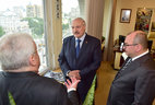 Belarus President Alexander Lukashenko, TASS Director General Sergei Mikhailov, TASS First Deputy Director General Mikhail Gusman