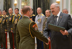 Graduate of the General Staff Department of the Military Academy Alexander Vasilyev receives a letter of commendation from the President