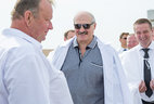 Alexander Lukashenko visits the dairy farm Kvasevichi in Ivatsevichi District, Brest Oblast