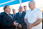 Александр Лукашенко во время посещения строительной площадки Западного обхода Бреста