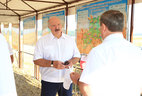 Belarus President Alexander Lukashenko and Deputy Prime Minister Mikhail Rusy visit OAO Aleksandriyskoye in Shklov District