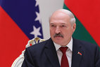 Belarus President Alexander Lukashenko during the meeting with mass media representatives